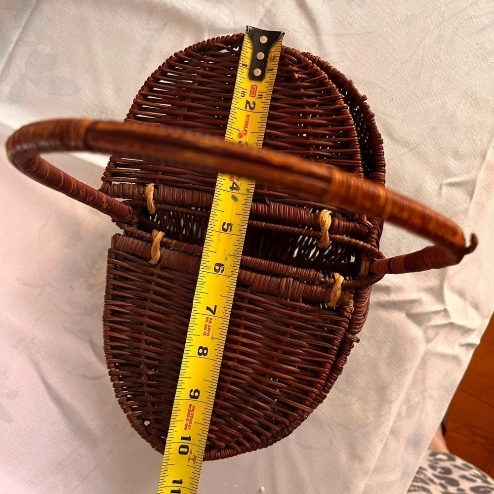 Farmhouse egg basket double lids wicker basket country decor garden basket